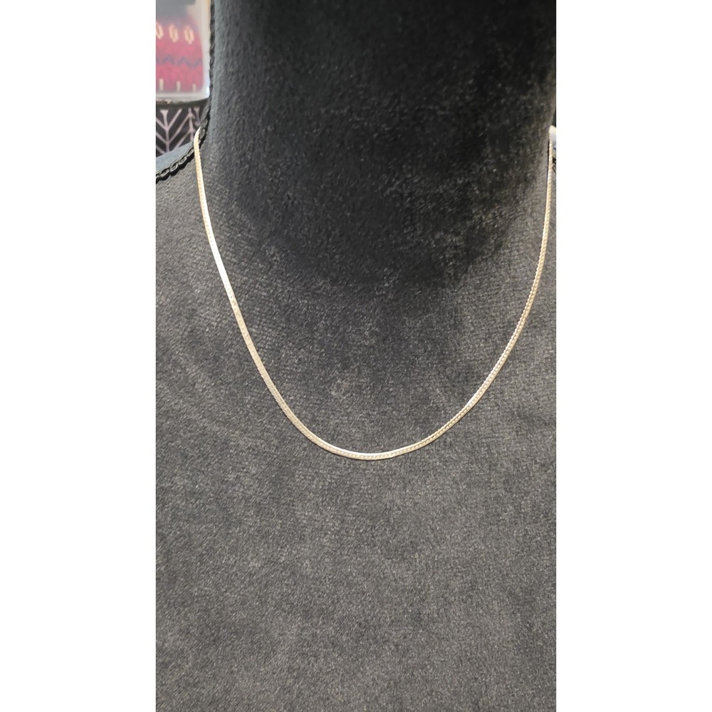 Danecraft Italy 925 Sterling Silver Herringbone Necklace Chain 17 Inches 4.52 G